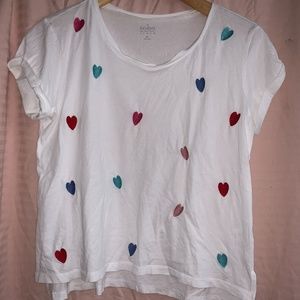 NY&co Embroidered heart T-shirt